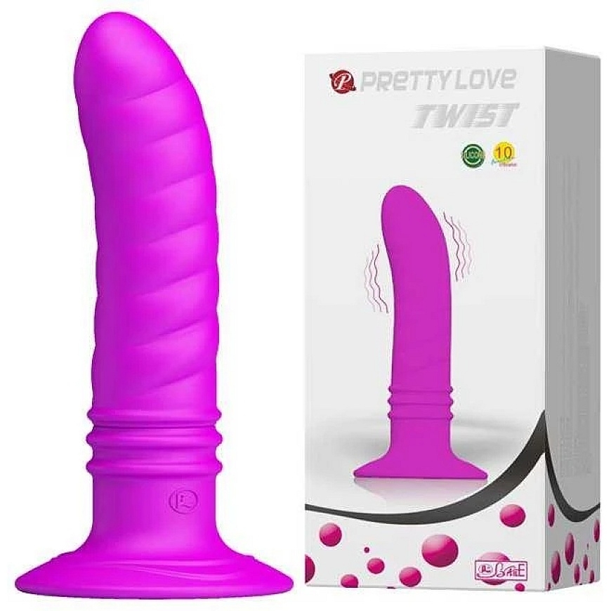 "Pretty Love" peräaukko plugi, jossa on värinä, imukuppi, 10 värinätilaa, 12 cm
