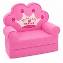 Lean Toys Bērnu krēsls-gulta 2 vienā ar kroņa motīvu, rozā, 48 x 40 x 40 cm Lean Toys Bērnu krēsls-gulta 2 vienā ar kroņa motīvu, rozā, 48 x 40 x 40 cm