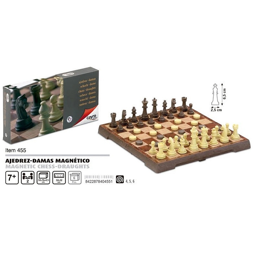 Cayro magnetic chess and checkers, large (board 32 x 32 cm) – 3