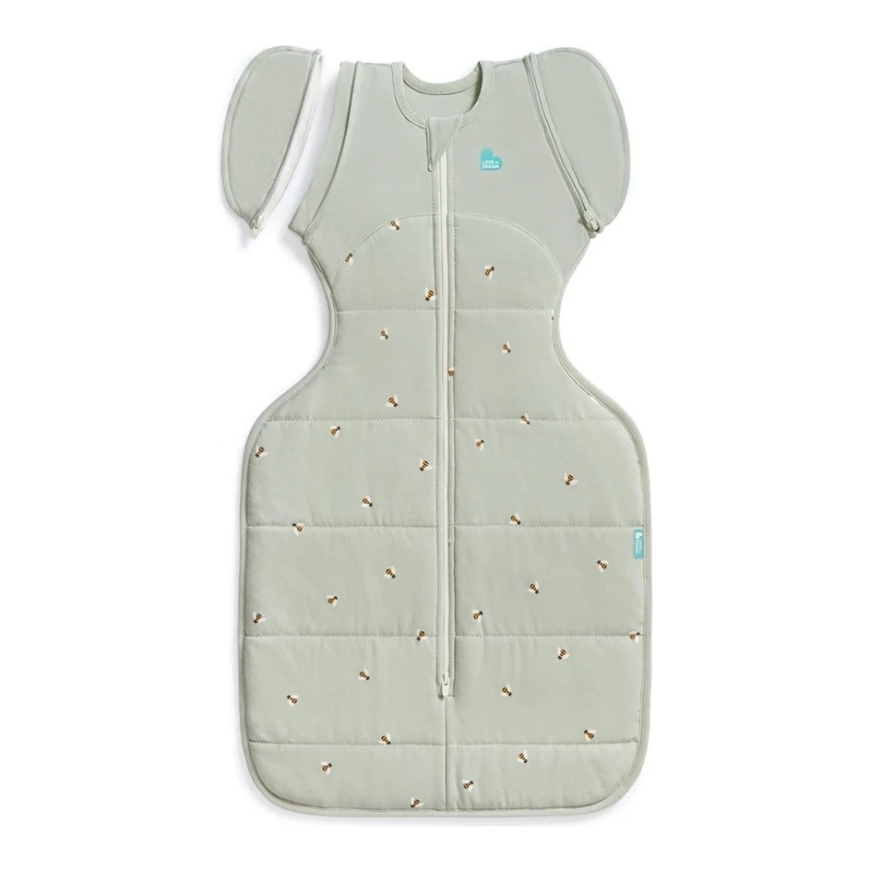 Love To Dream Perėjimo vokas Transition Bag – dydis M – 2.5 TOG – Alyvuogių spalvos bitutės