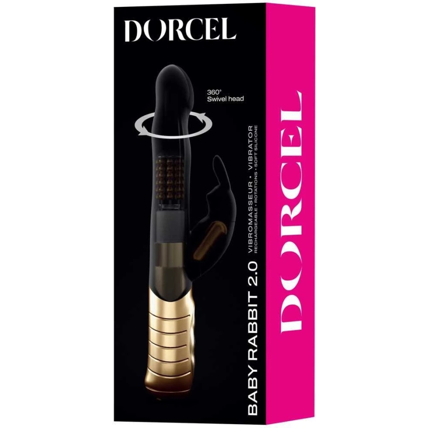 Marc Dorcel Baby Rabbit 2.0 vibraator kahekordse stimulatsiooniga Must & Kuld – 3
