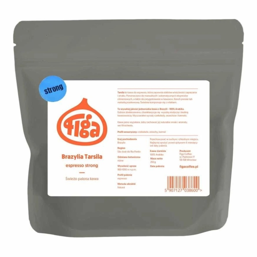 Figa Coffee Brazil Tarsila Espresso Strong kavos pupelės, 250 g – 2