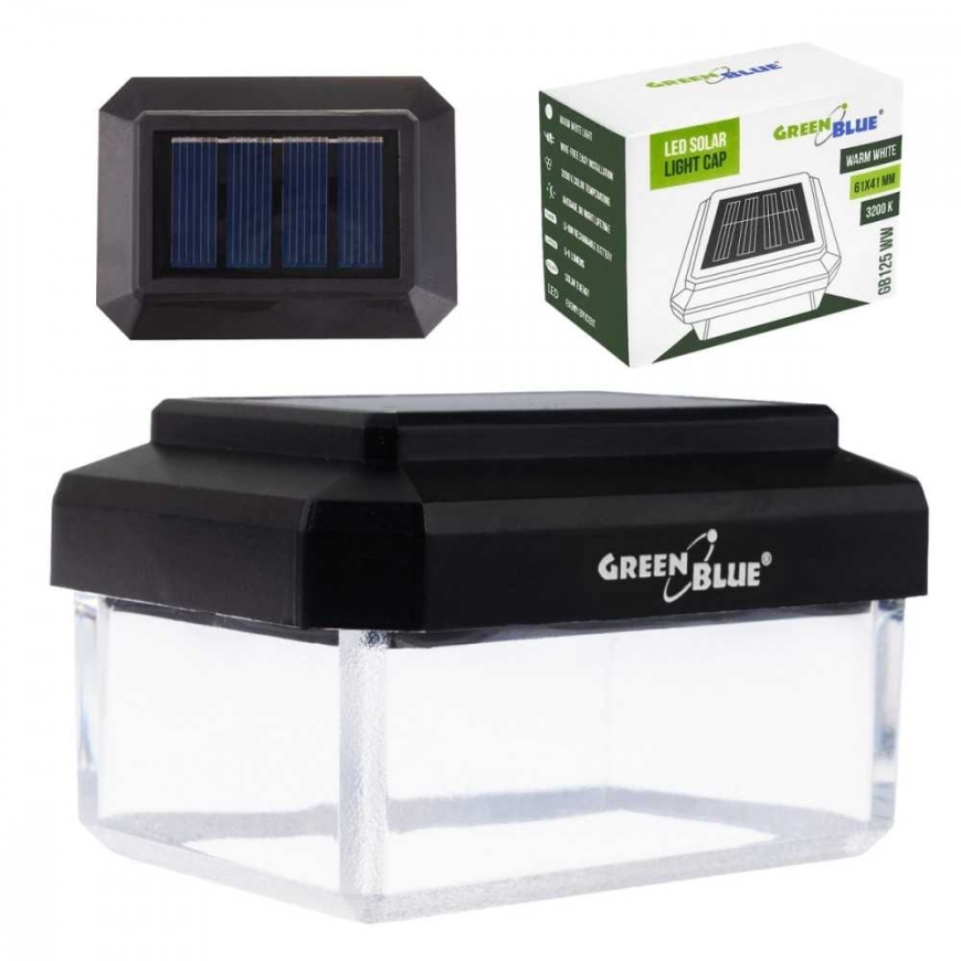GreenBlue Saules enerģija darbināma LED lampa stulpam gb125 ww 60x40mm, 3200k – 2