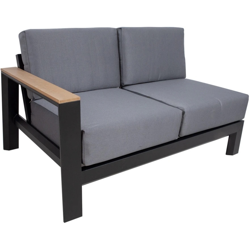 Lauko baldų komplektas Home4You Sodo baldų komplektas FELINO kampinė sofa, 2 stalai, juodos spalvos – 4