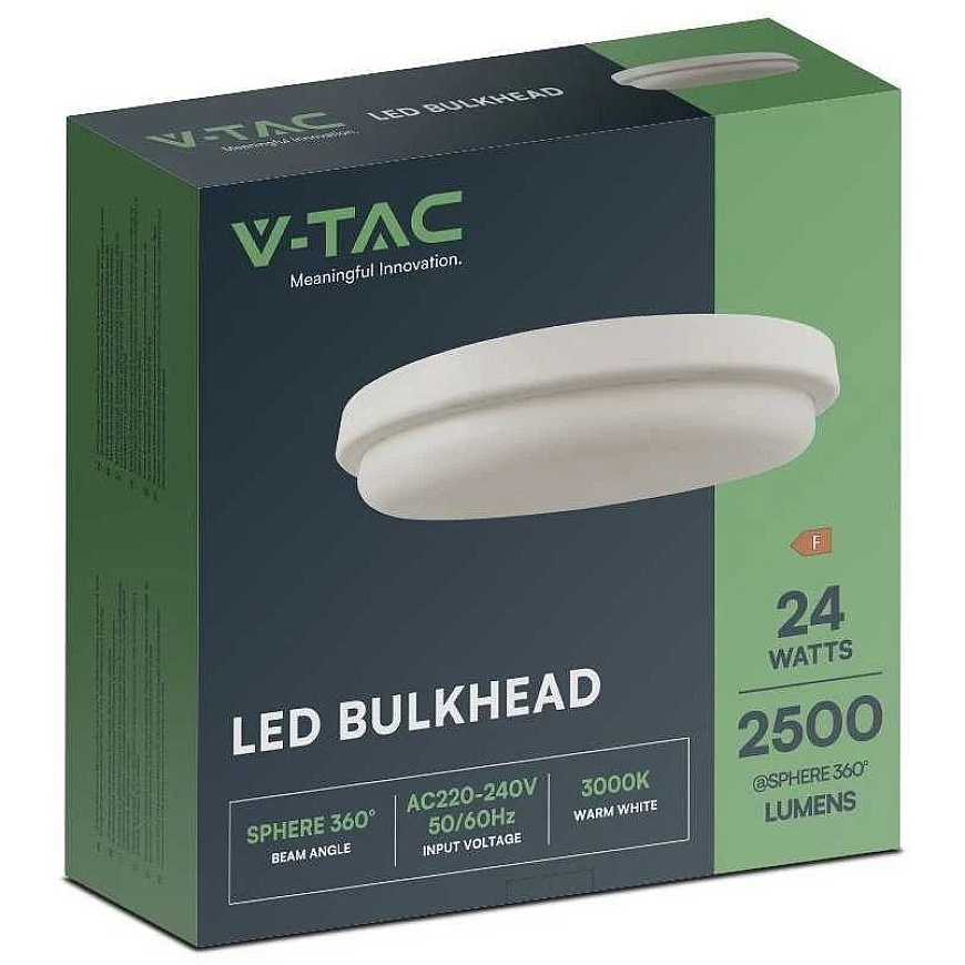 V-tac 24W LED virsmas lampas, balta, 3000K, IP54 – 3
