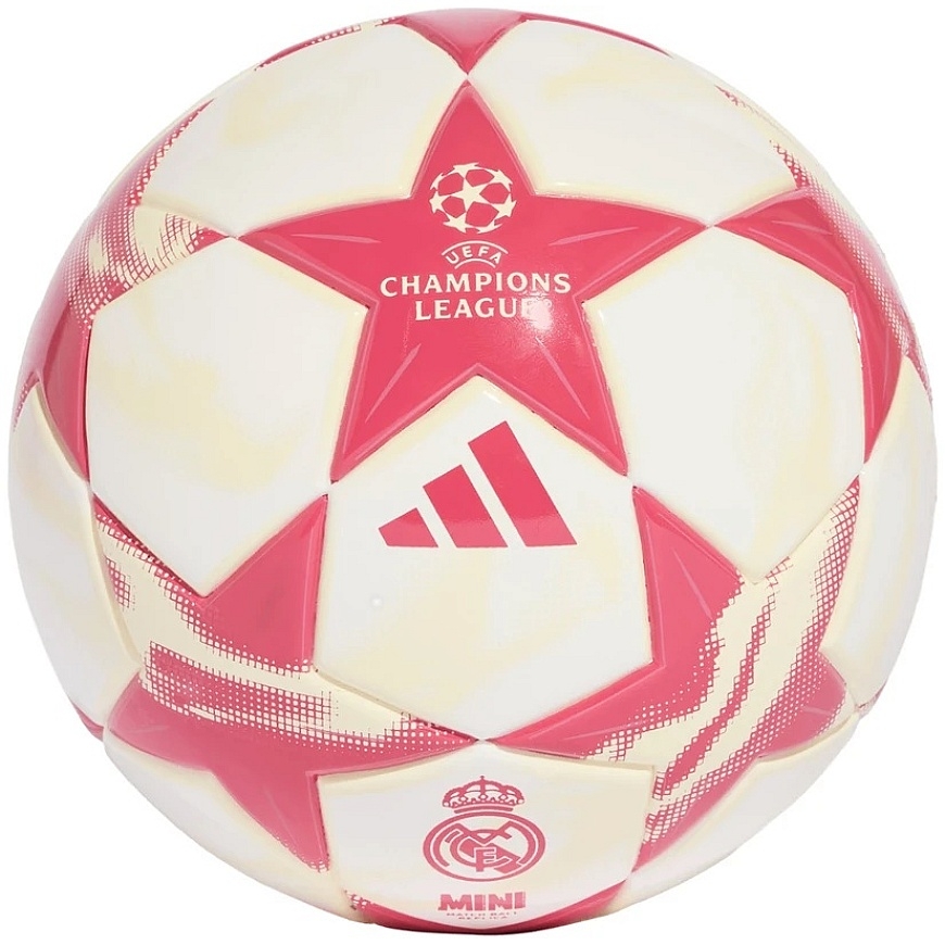 adidas UEFA Champions League 26/27 Real Madrid Mini-pallo valkoinen ja vaaleanpunainen KE5107 (1)