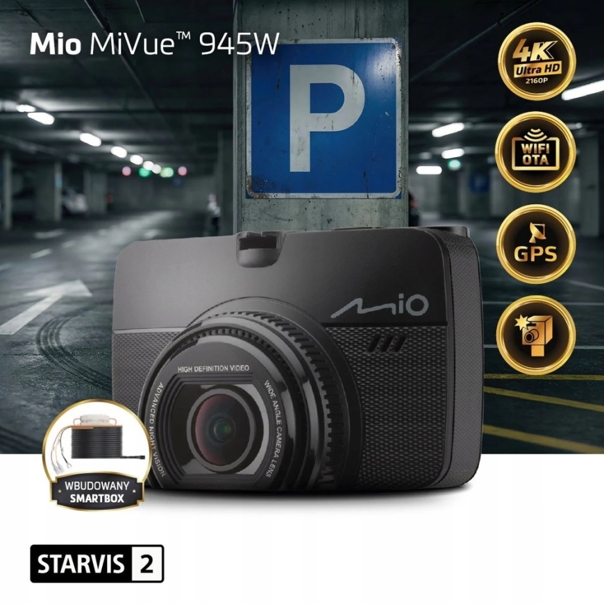 Mio Premium 4K, STARVIS 2, Wi-Fi, GPS видеорегистратор | MiVue 945W | GPS | Wi-Fi – 4