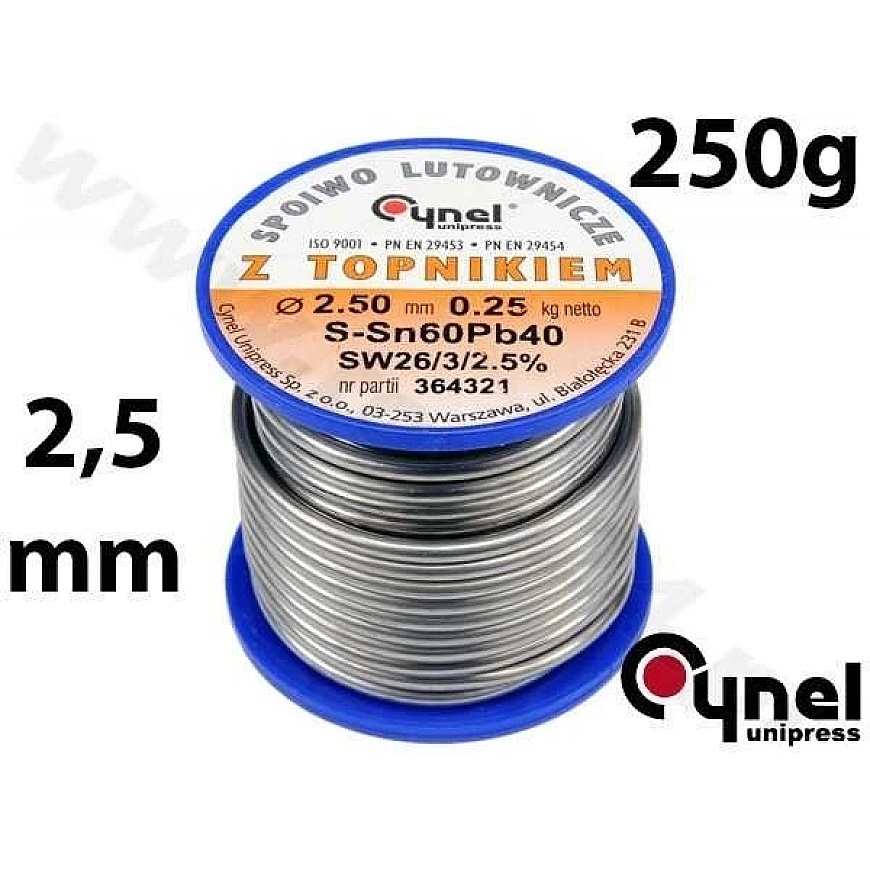 Toya Sa Poland Lydmetalio viela Ø 2,50mm. 250g su fliusu (76823)
