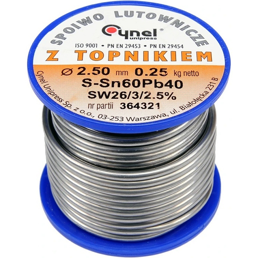 Toya Sa Poland Svina stieple Ø 2,50 mm, 250 g ar fluksi (76823) – 2