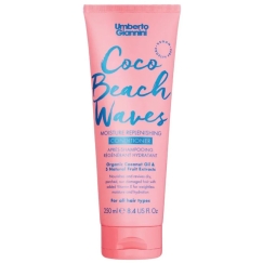 Umberto Giannini Coco Beach Waves veganiškas ir be žiaurumo plaukų kondicionierius, drėkinantis ir maitinantis, 250 ml