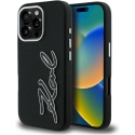 Karl Lagerfeld FW Grained Signature Logo maciņš iPhone 16 Pro Max - Melns Karl Lagerfeld FW Grained Signature Logo maciņš iPhone 16 Pro Max - Melns