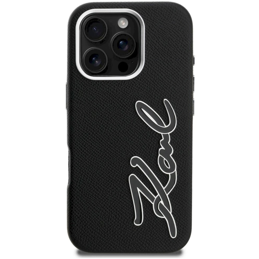 Karl Lagerfeld FW Grained Signature Logo kaitse iPhone 16 Pro Max - Must – 4