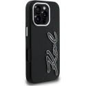 Karl Lagerfeld FW Grained Signature Logo maciņš iPhone 16 Pro Max - Melns Karl Lagerfeld FW Grained Signature Logo maciņš iPhone 16 Pro Max - Melns