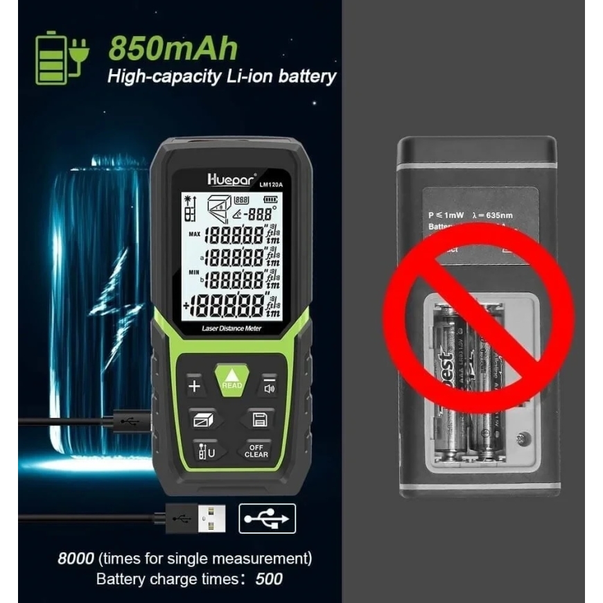 HUEPAR LM120A Laserdistaantsi mõõtur – 5