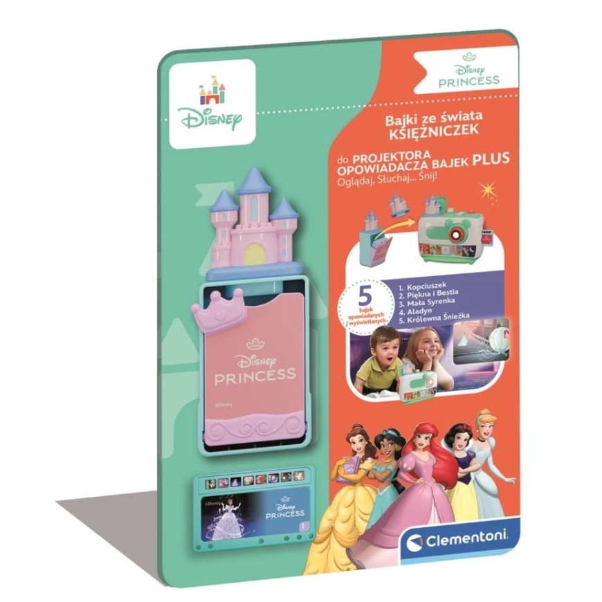 Clementoni Skaidrių kortelių rinkinys „Disney Princesses“, lenkų kalba, 5 vnt. – 4