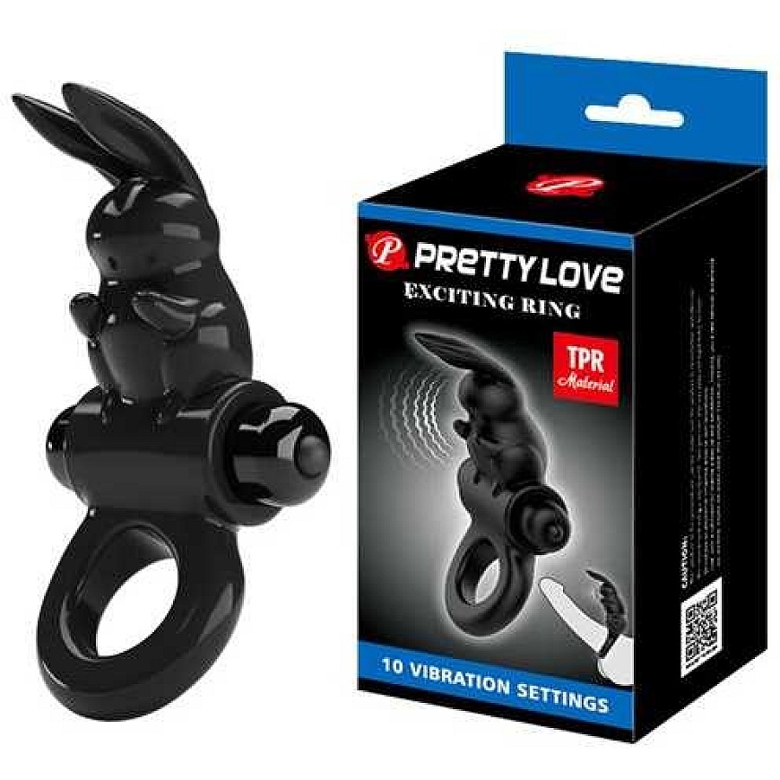 LYBAILE Pretty Love Exciting Vibrating Cock Ring Black