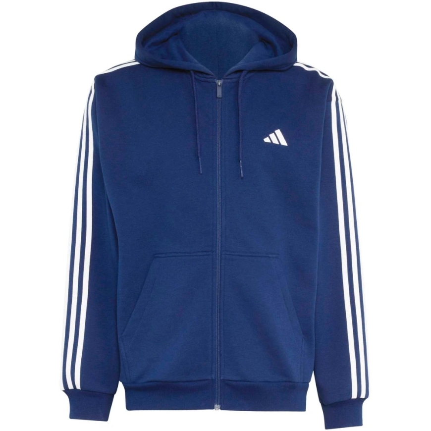 Vīriešu adidas Essentials 3-Stripes Fleece pilna zipa kapuce tums zila KY4144 (M) – 2