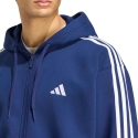 Meeste adidas Essentials 3-Stripes Fleece täispikk kapuutsiga sviiter tume sinine KY4144 (M) Meeste adidas Essentials 3-Stripes Fleece täispikk kapuutsiga sviiter tume sinine KY4144 (M)