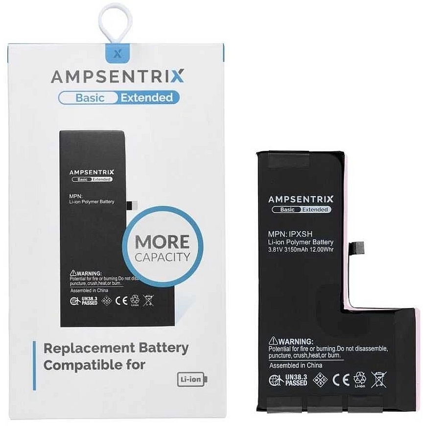Inne „Oem AmpSentrix Basic“ baterija, skirta „iPhone XS“ (didelės talpos 3150 mAh)