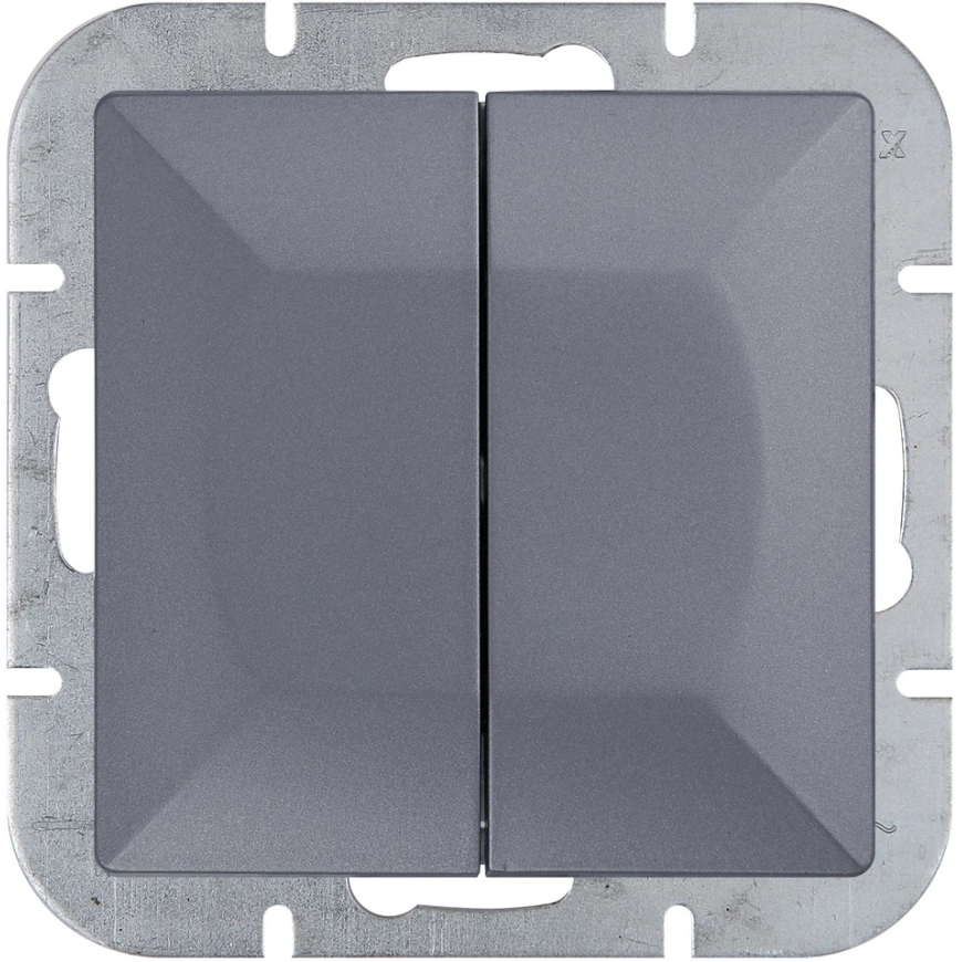 Plastrol Single Pole 2-Button Switch Embedded 10A, 250V (module)