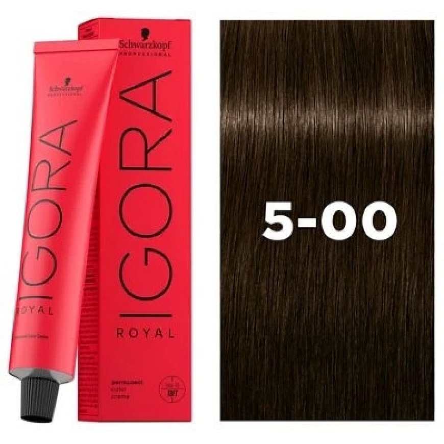 Wella Professionals Schwarzkopf Professional, Igora Royal, permanent hair dye, 5-00 light brown Natural Extra, 60 ml for Women