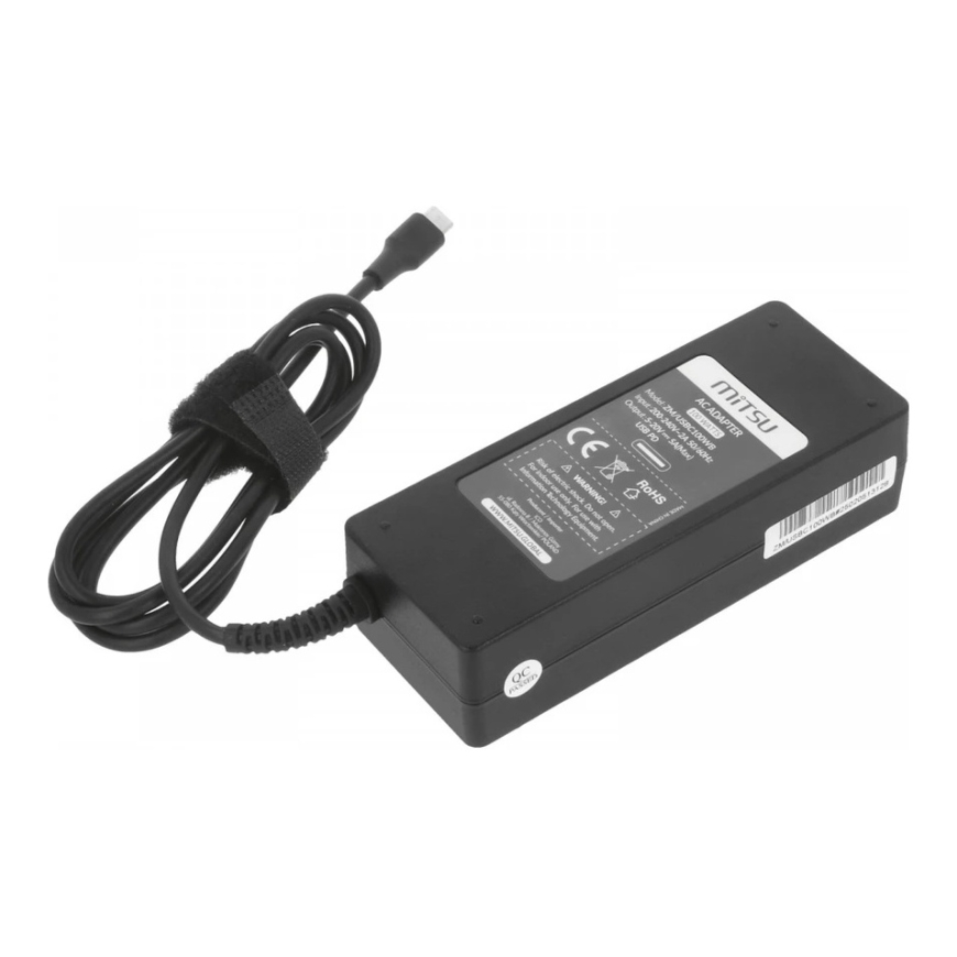 Nešiojamojo kompiuterio maitinimo adapteris Mitsu Maitinimo šaltinis sieciowy 100W USB-C, USBC, 5-20V, 3-5A (juodas) do notebook – 2