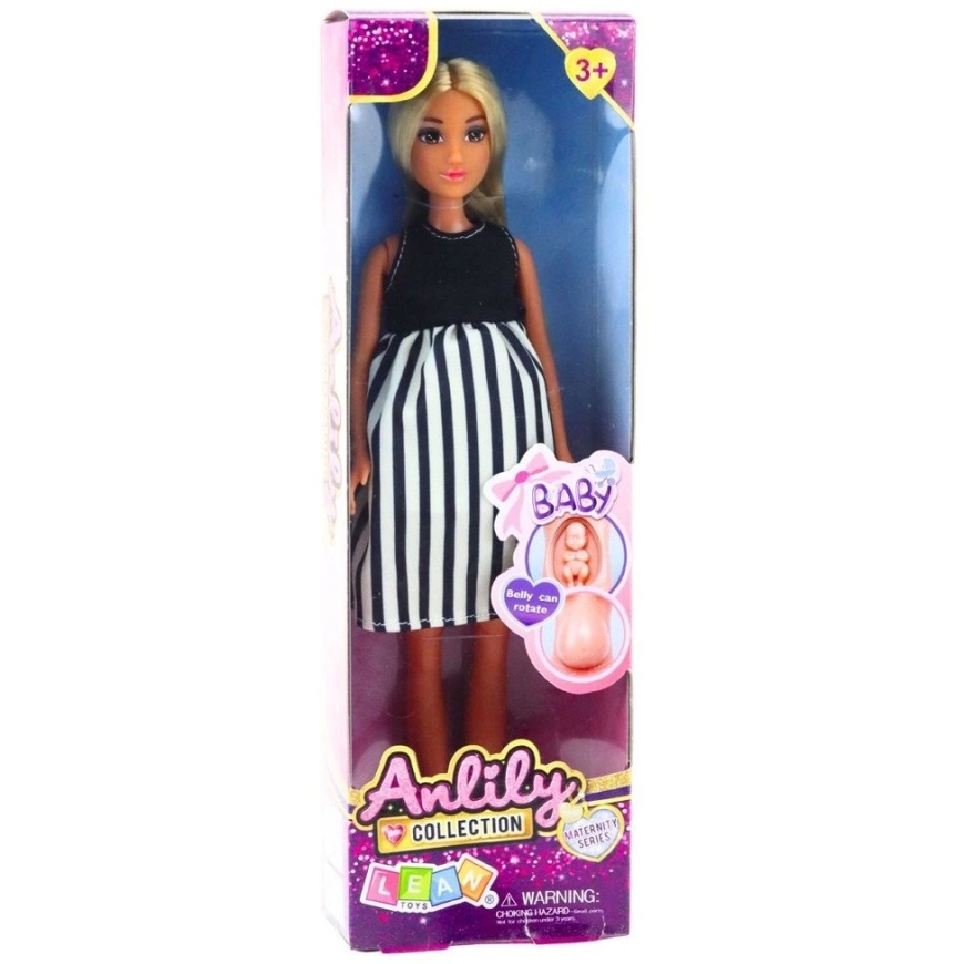 Lean Toys Leļļe Anlily Grūtniece, 30 cm, ar Noņemamu Vēderu – 3
