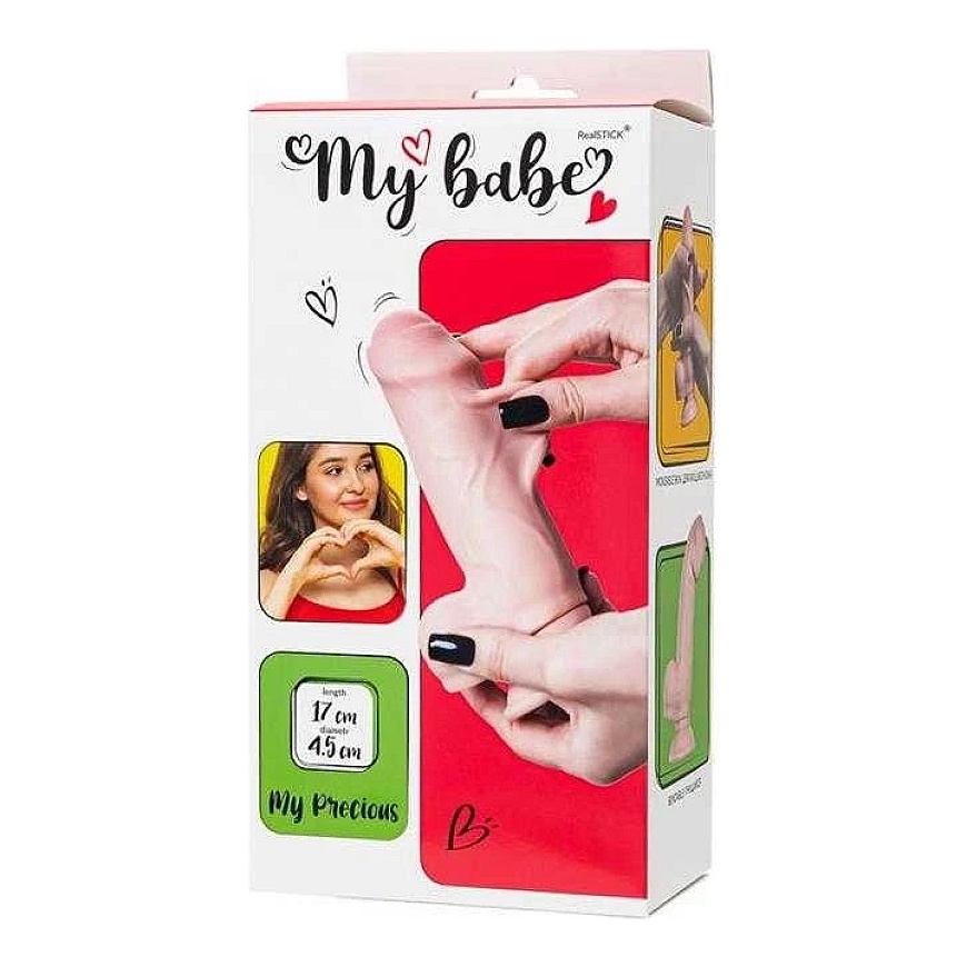 Toyfa Dildo My Babe из RealStick My Precious, мягкий, TPE, 17 см