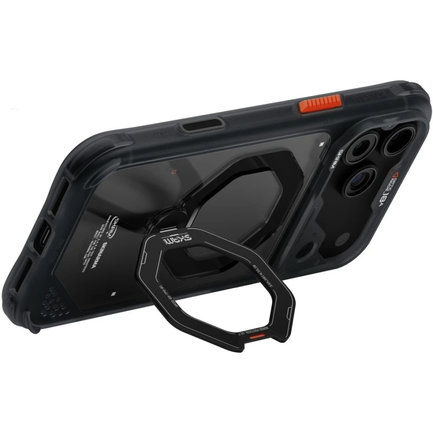Skinarma Saturn MagSafe -kotelo + käännettävä teline iPhone 18 Pro Max / 17 Pro Max:lle, musta – 5