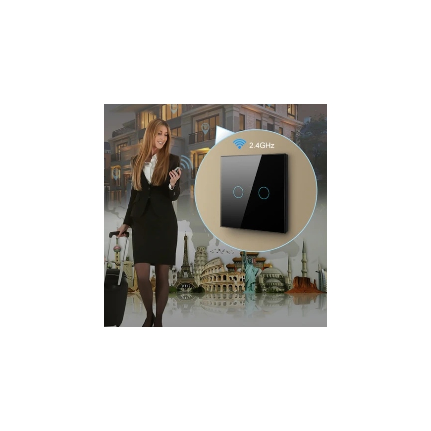Stiklinis „Wi-Fi“ šviesos jungiklis Avatto TS02-EU-B2 – 4