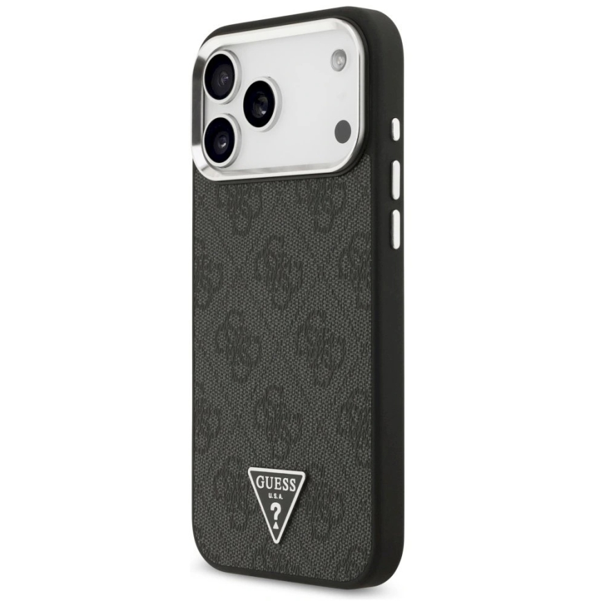 Dėklas Guess 4G Triangle Logo MagSafe Case, skirtas iPhone 17 Pro Max / 18 Pro Max - Juodos ir Sidabrinės spalvos – 3
