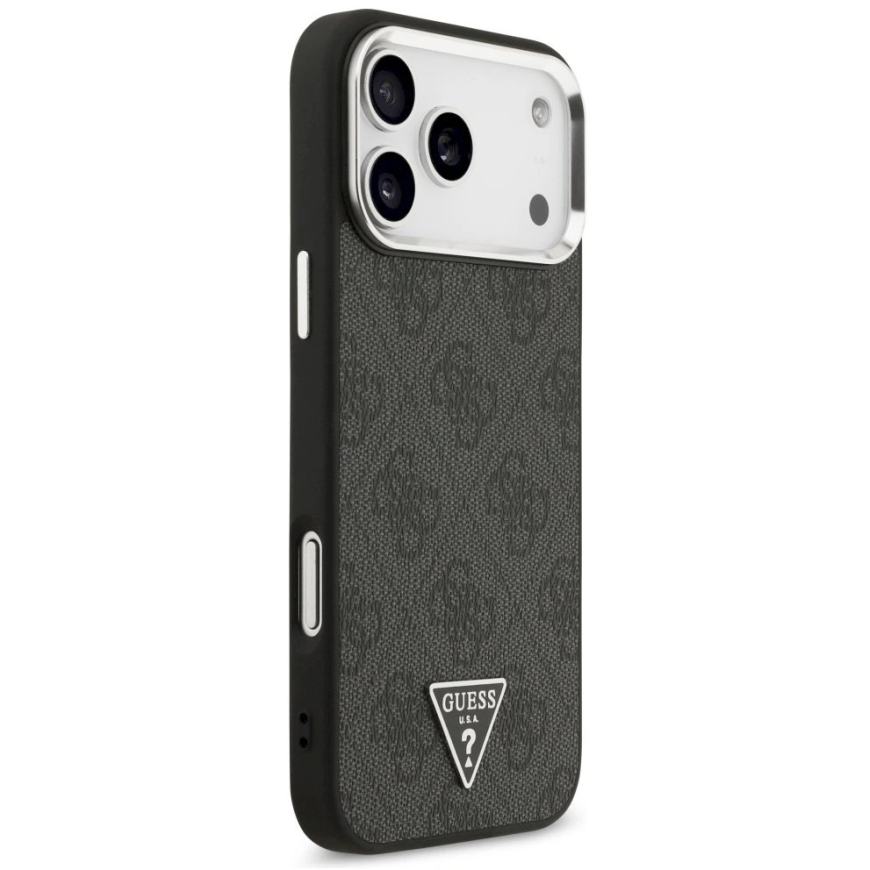 Guess 4G Triangle Logo MagSafe Case for iPhone 17 Pro Max / 18 Pro Max - Black and Silver Colors – 5