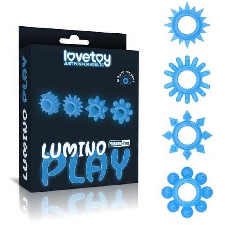 Lovetoy Četru gredzenu komplekts, kas spīd tumsā