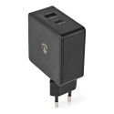 Nedis Network Charger 57 W Fast Charging Function 2.25 A 2.4 - Number of Outputs: 2, USB-A, USB-C™, No Cable Included, Automatic Nedis Network Charger 57 W Fast Charging Function 2.25 A 2.4 - Number of Outputs: 2, USB-A, USB-C™, No Cable Included, Automatic