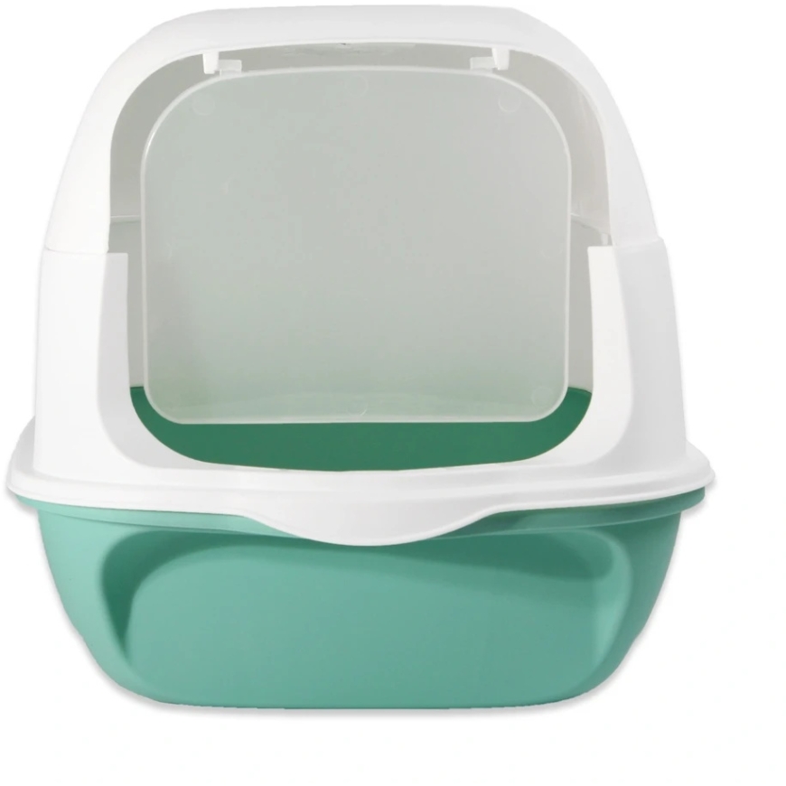 ATL ZW32D Kuweta kryta dla kota balta ir-žalia 50x35x33cm – 2