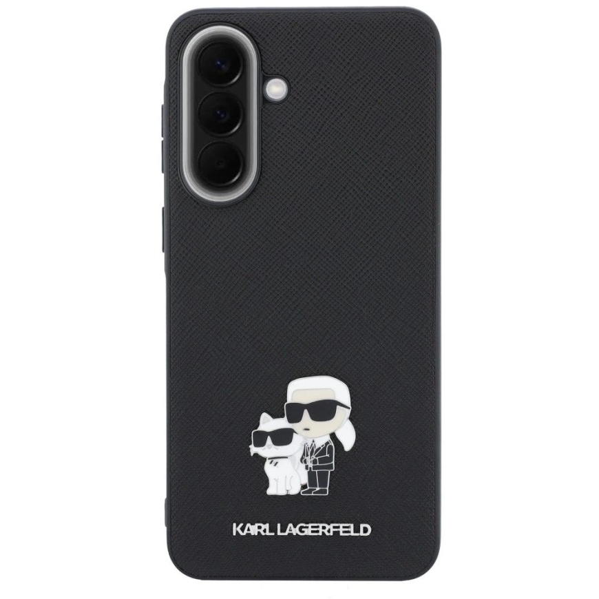 Karl Lagerfeld Saffiano su Karl&Choupette metaliniu logotipu telefono dėklas, skirtas Samsung Galaxy A37 (A376), juodas – 4