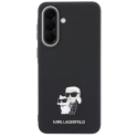 Karl Lagerfeld Saffiano telefona maciņš ar Karl&Choupette metāla logo Samsung Galaxy A37 (A376), melns