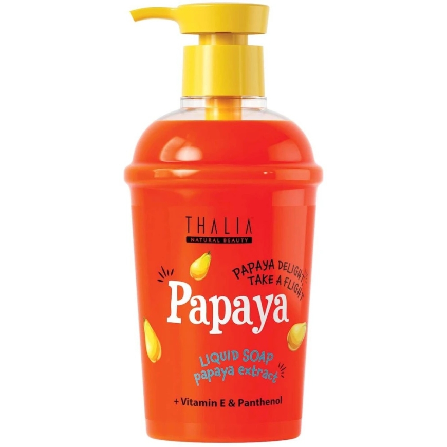 Thalia Natural Beauty Papaya Puhastav ja niisutav vedelseep kehale ja kätele, 400 ml – 2