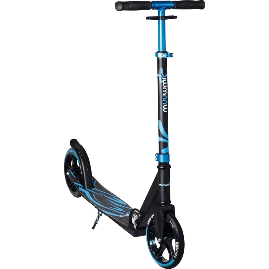 Akcija! Muuwmi Aluminium Scooter Plus paspirtis 205 mm mėlynas - juodas AU 575