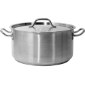 Yato Low Stainless Steel Pot with Lid, 36x18cm, 18.3L, for Professional Kitchens Yato Low Stainless Steel Pot with Lid, 36x18cm, 18.3L, for Professional Kitchens