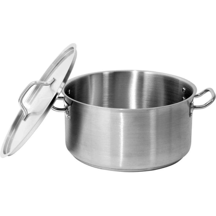 Yato Низкая кастрюля из нержавеющей стали с крышкой, 36x18см, 18.3л, для профессиональных кухонь – 2