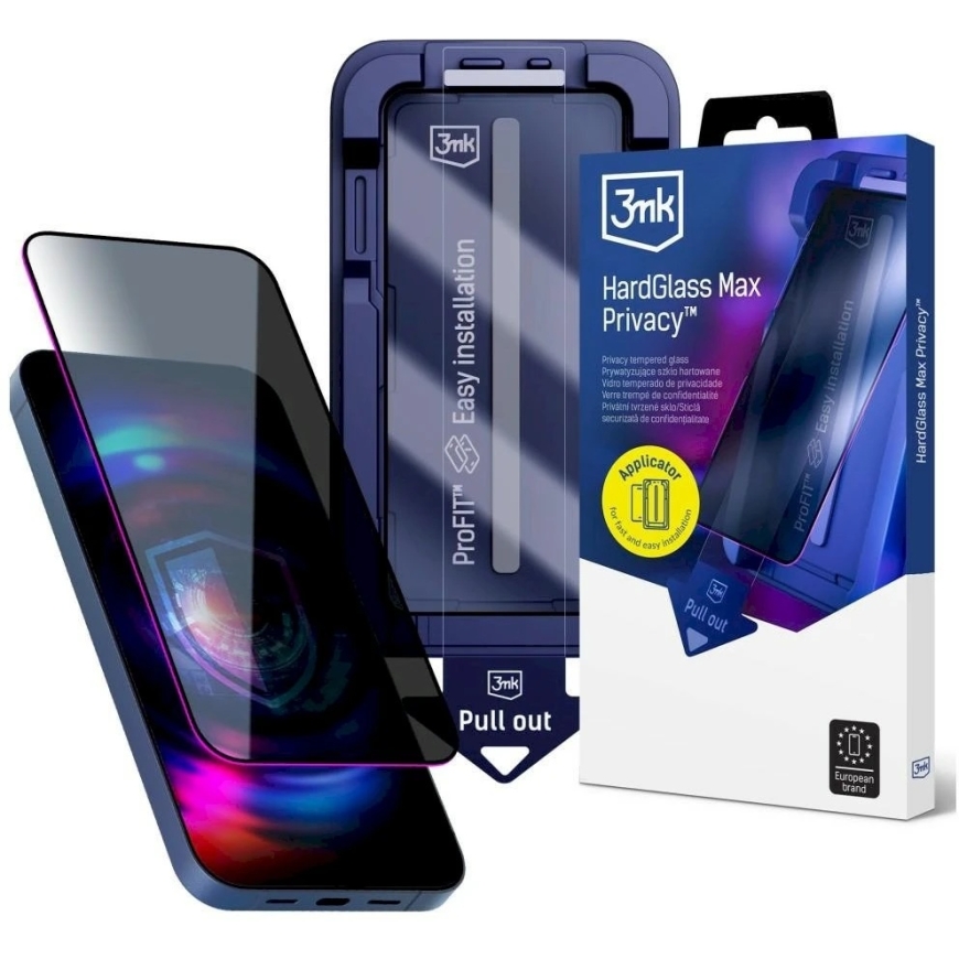 3mk Hardglass Max Privacy Stikls ar aplikatoru iPhone 18 Pro Max – 2