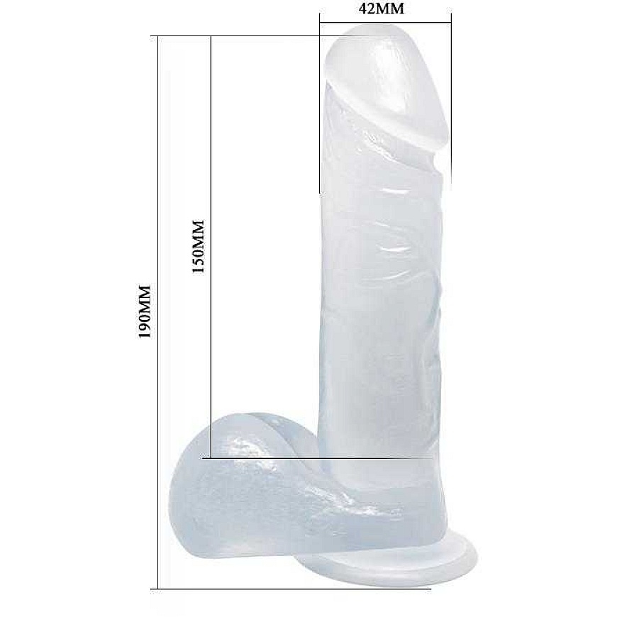 BAILE Suction Cup Dildo, Realistic, Firm Penis, 19 cm – 5