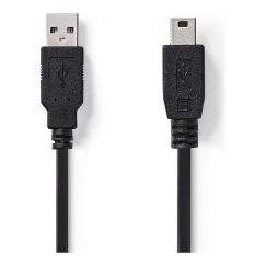 USB 2.0 kaapeli A Male - Mini 5-pin Male 2 0 m Musta CCGP60300BK20 (5412810274772)