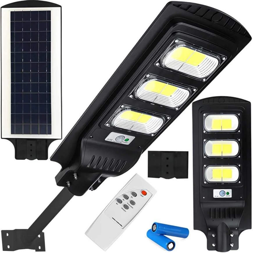 Lampa LED gatvės šviestuvas su saulės energija varomas žibintas 240 W + nuotolinio valdymo pultas (tvirtinimo laikiklis M004B + – 2