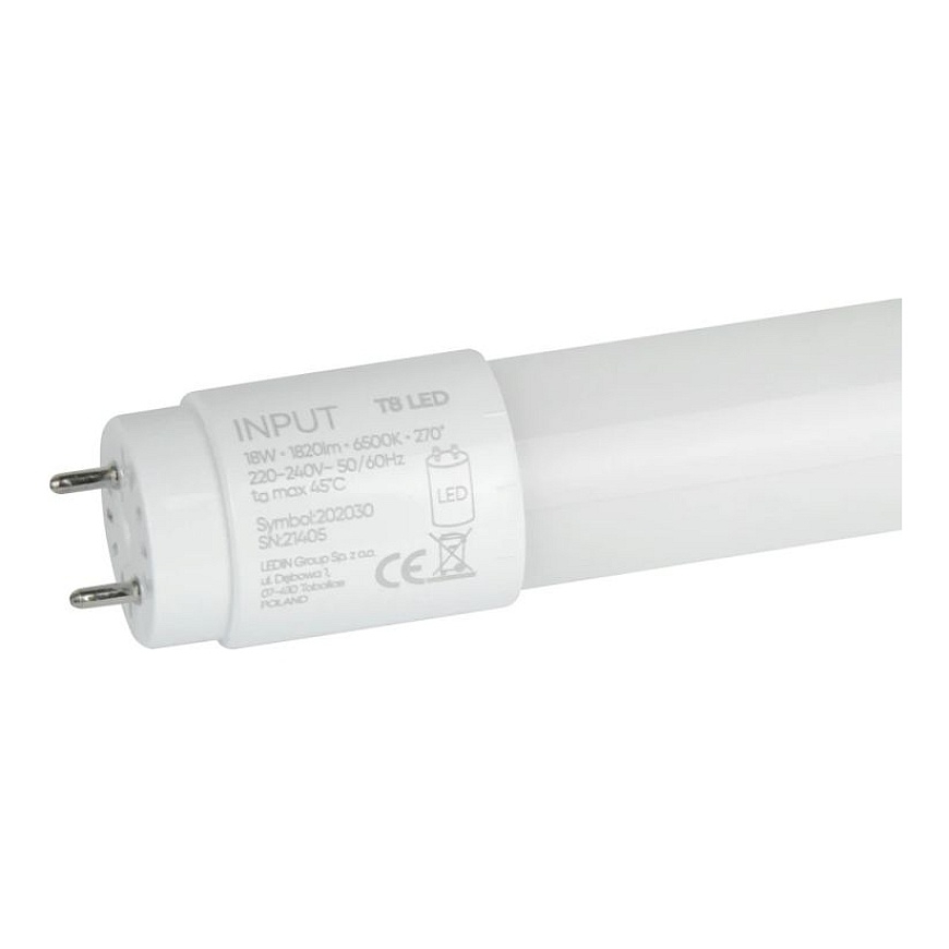 LED-lamppu T8 G13 230V 18W 120cm 1820lm 100lm/W 4000K NANO NANO 216761 (5905378216761)