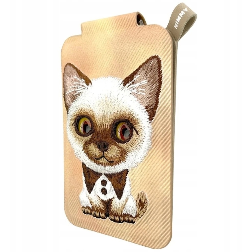 Dēklas Nimmy New Big-Eye Cute Pets 2.0 magnētiskā maciņš kaķiem ar telefona turētāju - brūns – 4