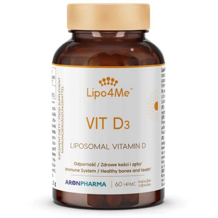 Aronpharma Lipo4Me liposomālais D vitamīna uztura bagātinātājs, 60 kapsulas