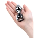 Metalas by TOYFA, Anal plug, metallic, silver, with diamond crystal, 9.5 cm, O 3.5 cm, 130 g Metalas by TOYFA, Anal plug, metallic, silver, with diamond crystal, 9.5 cm, O 3.5 cm, 130 g