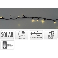 Mondex Saules bateriju virtene 240 LED Siltā balta gaisma